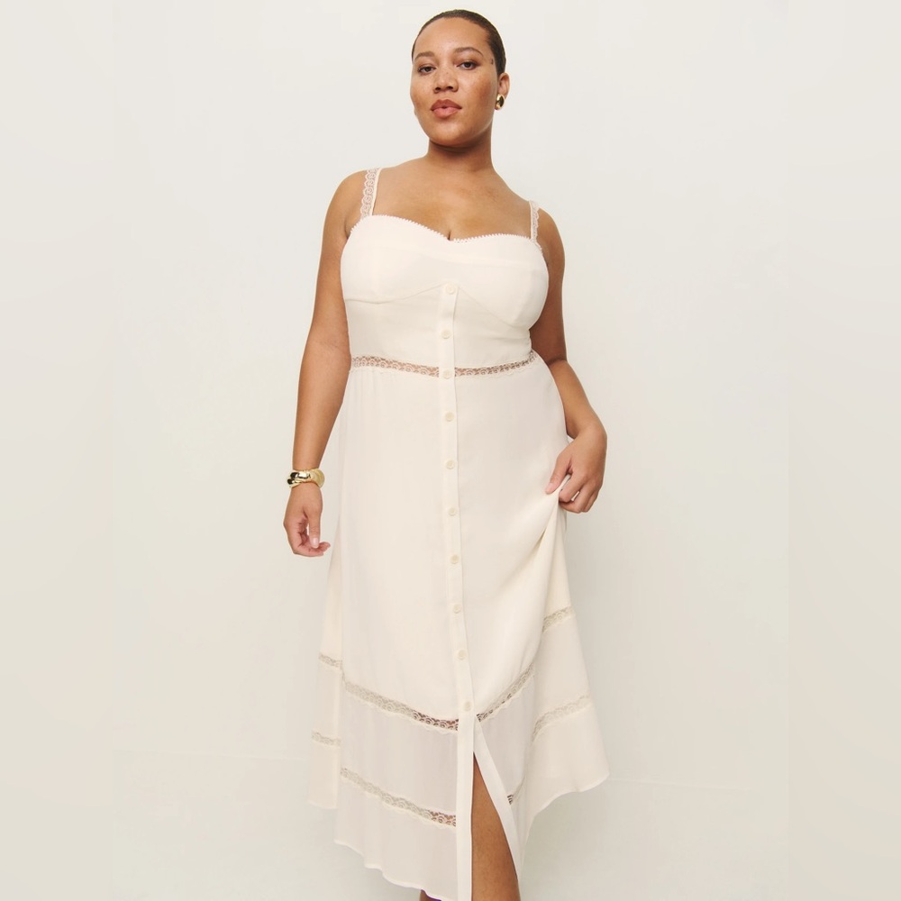 Reformation NWT Wynton Dress Sz 14 in white